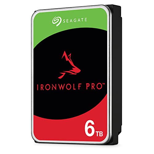 Seagate IronWolf Pro, NAS interne Festplatte 6TB, HDD, 3.5 Zoll, 7200 U/Min, CMR, 256 MB Cache, SATA 6GB/s, silber, inkl. 3 Jahre Rescue Service, Modellnr.: ST6000NE000