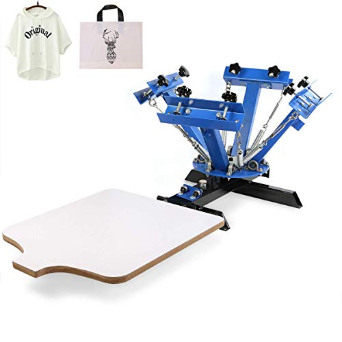 SDKEHUI Siebdruckmaschine 45x55cm Silk Screen Printing Machine 4 Farbe 1 Station Siebdruckmaschine DIY Screen Press Printing Machine Siebdruck Set