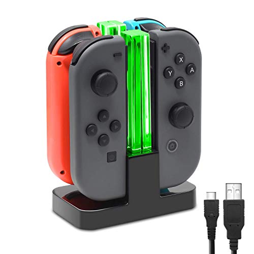 FASTSNAIL Ladestation für Switch Controller, Kompatibel mit Nintendo Switch&Switch OLED,Controller Ladestation Kompatibel mit JoyCons
