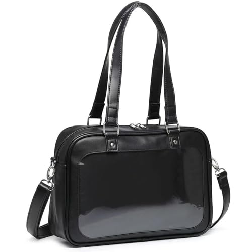 NIDONE Japanische Tasche, japanische Schultasche 12x8.7in Tragbares PU -Leder -Nettel -Zipper -Schule Handtasche für Mädchen