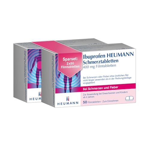 Ibuprofen HEUMANN Schmerztabletten 400 mg Filmtabletten, 2x50 St.