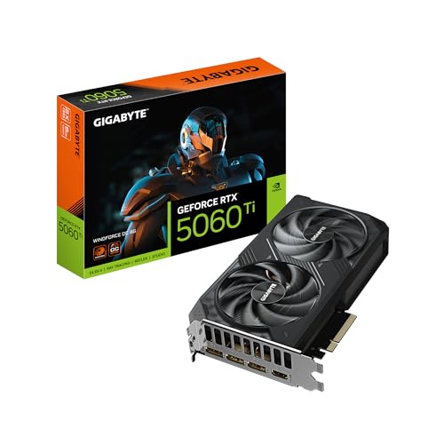 Gigabyte GeForce RTX 5060 Ti WINDFORCE OC 8G Grafikkarte – 8 GB GDDR7, 128 Bit, PCI-E 5.0, 2587 MHz Kernfrequenz, 3 x DisplayPort, 1 x HDMI, GV-N506TWF2OC-8GD