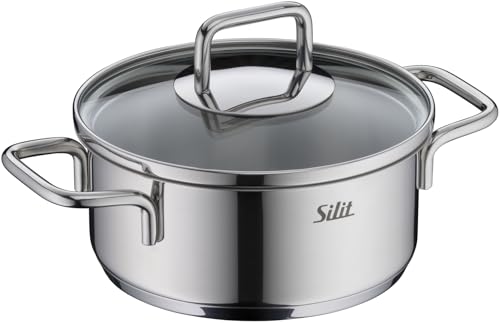 Silit Extra Cook Mini-Bratentopf 14 cm mit Glasdeckel, Innenskalierung, breiter Schüttrand, qualitativer, spülmaschinenfester Crominox-Edelstahl, kleine Portionen, platzsparend stapelbar, tropffrei
