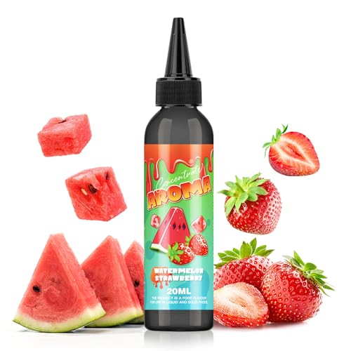FURUN Wassermelone-Erdbeere Aroma Konzentriertes, Lebensmittelaroma 20ml Intensives Aroma zum Kochen zum Backen, in Lebensmitteln & Getränken, auch für Vernebler, Nebelmaschinen, uvm.