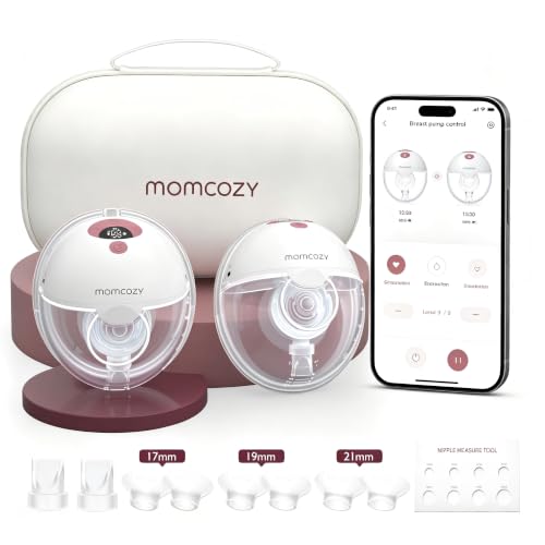Momcozy M5Smart Milchpumpe Elektrische, handsfree App-steuerbar 2 Pack Rot