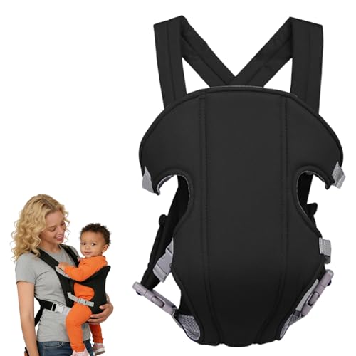 Tbintul Babytrage,Verstellbar Baby Carrier für Kleinkind,Babytrage Neugeborene ab Geburt,Baby Tragegurt,Hüfttrage für 3.5-15kg Säugling (Schwarz)