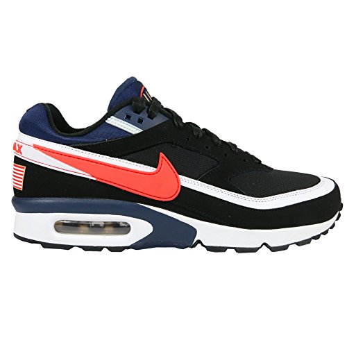 Nike AIR MAX BW Premium - Runningschuhe für Herren, Schwarz (Black/Crimson-Midnight Navy-White), 44