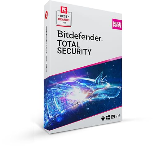 Bitdefender Total Security 2025 - 5 Geräte | 2 Jahre Abonnement | PC/Mac/Android/iOS | Aktivierungscode per Post