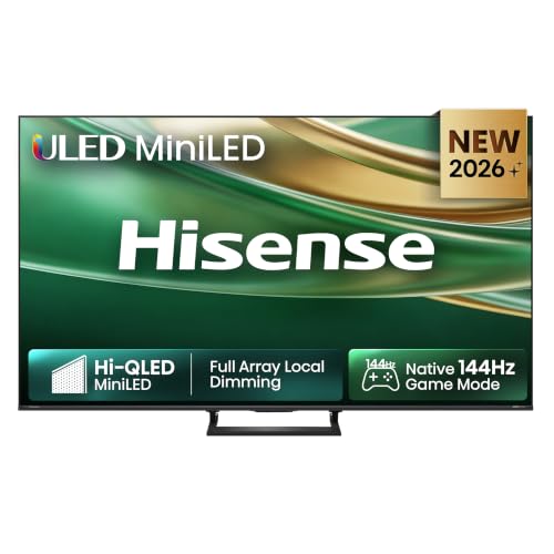 Hisense 75E8DS Fernseher 75 Zoll, 4K UHD, Hi-QLED Mini LED, Smart TV, 144Hz, Hi-View AI Engine, Dolby Vision.Atmos, Unibody Slim, FreeSync Premium, AI-Lichtsensor, Game Bar, Tuned by Devialet