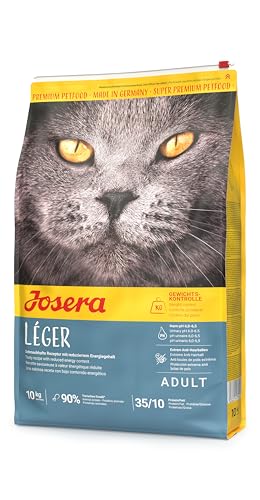JOSERA Léger (1 x 10 kg) | Adult | Premium Trockenfutter für ausgewachsene sterilisierte oder übergewichtige Katzen | Geflügel | wenig Fett & viel Protein | weizenfrei | Katzenfutter | 1er Pack