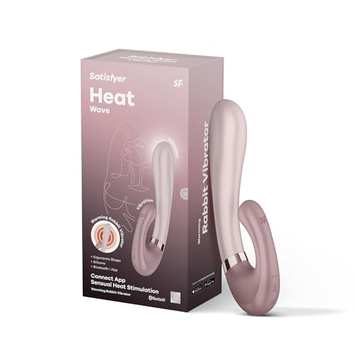 Satisfyer Heat Wave Connect App Rabbit-Vibrator | Bluetooth Bunny Vibrator für Frauen | Mit Wärmefunktion & App-Steuerung | Vibrierende Stimulation | Medizinisches Silikon | 20 cm | Violett