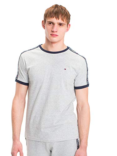 Tommy Hilfiger Herren T-Shirt Kurzarm Rundhalsausschnitt, Grau (Grey Heather), S