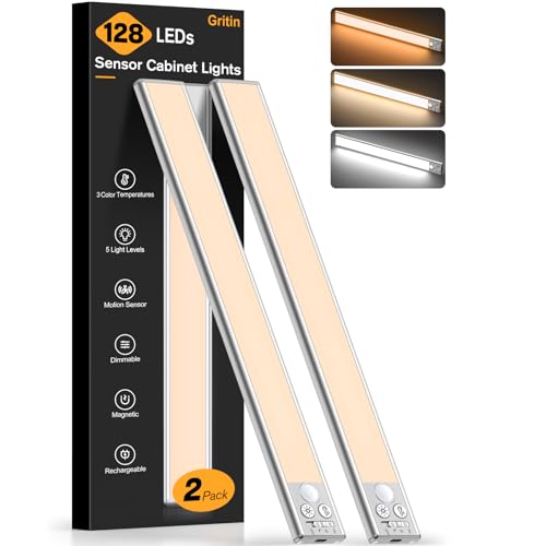 Gritin 37.5cm Unterbauleuchte Küche LED Schrankbeleuchtung- Silber