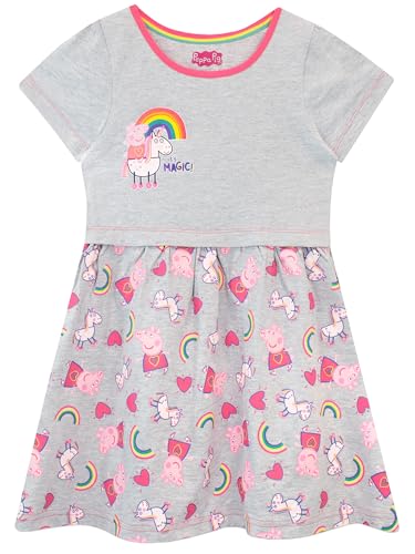 Peppa Wutz Kleid Mädchen | Regenbogen Sommerkleid Mädchen | Kurzarm Kleider Für Kinder Mehrfarbig 92