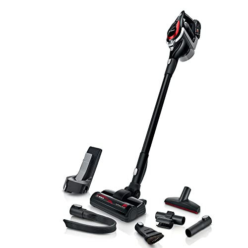 Bosch Akku-Staubsauger Unlimited Serie 8 ProPower BSS81POW1, kabelloser Handstaubsauger, beutellos, Hygiene-Filter, hohe Saugleistung, Lange Laufzeit, XXL-Polsterdüse, Fugendüse, schwarz