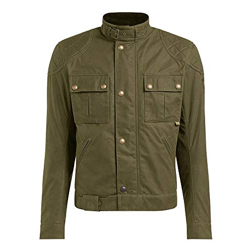 Belstaff Brooklands Motorrad Wachsjacke, oliv, 2XL