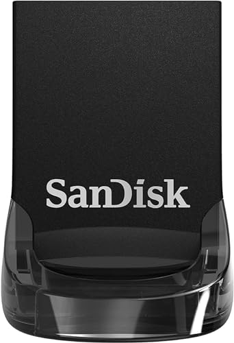 SanDisk Ultra Fit USB 3.2 Flash-Laufwerk 128 GB (Für Laptops, Spielkonsolen und Auto-Audiosysteme, Plug-and-Stay, 400 MB/s Lesen, RescuePRO Deluxe Software)