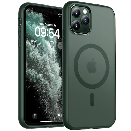 TOCOL für iPhone 11 Pro Max Hülle, Kompatibel mit MagSafe, Matt Alpengrün
