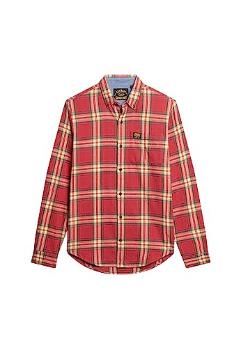 Superdry Herren L/S Cotton Lumberjack T-Shirt, Mehrfarbig (Drayton Check Red), M