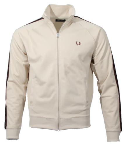 Fred Perry Herren Reißverschluss Jacke - J5557 (DE/NL/SE/PL, Alphanumerisch, XL, Regular, Regular, Creme2)