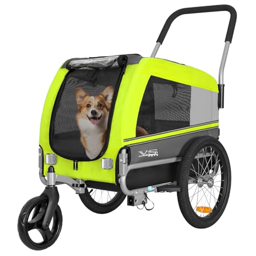 Tiggo VS Pets Medium Hundeanhänger & Buggy 2in1 Fahrradanhänger Hundebuggy Jogger 80204 (GRÜN)