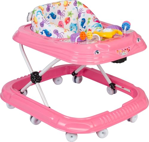 Lauflernwagen Höhenverstellbarer Baby Gehfrei Lauflernwagen mit Spielcenter (Pink)