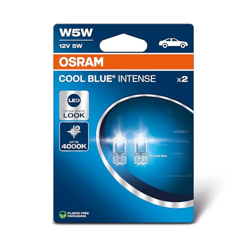 Osram COOL BLUE® INTENSE W5W, up to 4,000K, halogen signal lamp, double blister (2 lamps)