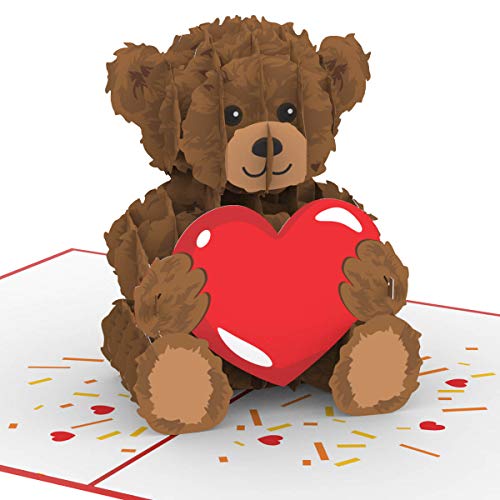 papercrush® Pop-Up Karte Teddy mit Herz - Süße 3D Geburtstagskarte für Mama & Frau, Liebeskarte für Freundin, Ich Liebe Dich Karte für Herzensmensch mit Teddybär zu Weihnachten & Jahrestag
