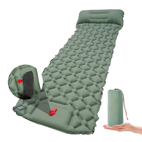 ZAYNXHCT Isomatte Ultraleichte Luftmatratze Camping Matratze mit Fußpumpe