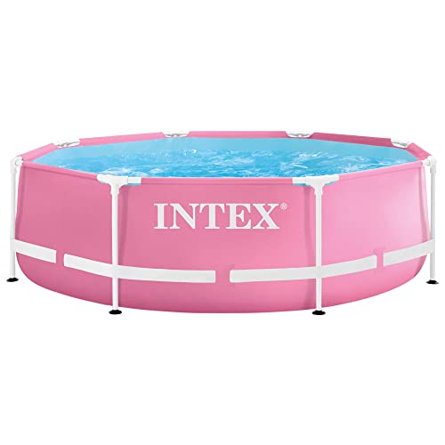 Intex 28290NP – Aufstellpool Metal Frame Rund, 2483 L, Stahl und PVC, Rosa, 244x76 cm