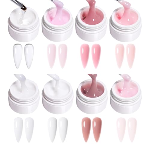 GZSYY Aufbaugel für Gelnägel Builder Gel für Nägel 8PCS UV Gel Set Aufbaugel Set