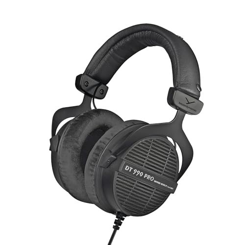 beyerdynamic DT 990 PRO Limited Black Edition 250 Ohm. Einseitig kabelgebundener Over-Ear-Studiokopfhörer für Mixing, Mastering und Editing. Handmade in Germany