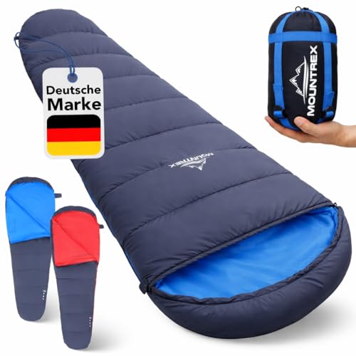 MOUNTREX Schlafsack Sommer 10°C / 20°C - Kleines Packmaß & Ultraleicht (760g) - Erwachsene Outdoor Sommerschlafsack, Mumienschlafsack (205x80cm) - Kompakt, Warm, Leicht und Koppelbar