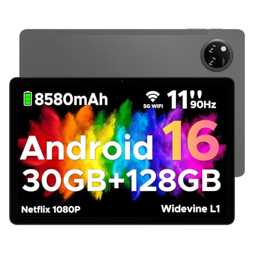DOOGEE Tab A9 Pro+ Android 16 Tablet 11 Zoll 30GB RAM +128GB ROM (2TB TF) Unisoc T7200 Octa Core Tablets PC, 8580mAh Gaming Tablet Android,13MP+5MP/WiFi 5/WidevineL1/ GPS/Face ID/OTG