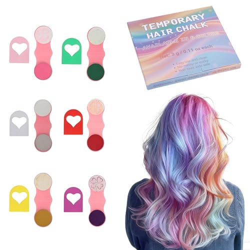 Haarkreide Für Mädchen Set,6 Auswaschbare Farben Haarkreide Für Kinder,Temporäre Haarfarbe,Weihnachten Geschenk Mädchen 4 Jahre Bis 15 Jahre,Geschenkideen