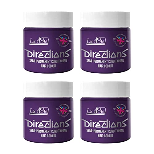 La Riche Directions Semipermanente Haarfarbe 100 ml Dose 4 Packung (Violet)