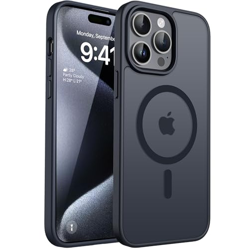 CACOE für iPhone 15 Pro Max Hülle mit Kameraschutz, Kompatibel mit MagSafe, Stoßfest Kratzfest Magnetisch Rückseite Handyhülle für iPhone 15 Pro Max Case Transluzente