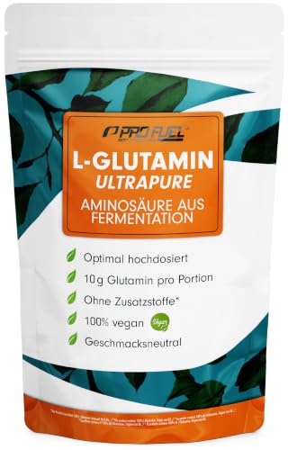 L-Glutamin Pulver 500g vegan - 10 g Glutamine pro Tag - geschmacksneutral & ohne Zusatzstoffe, ultrapure mit über 99,9% Reinheit, L-Glutamin aus Fermentation, laborgeprüft, Vorrat für 50 Tage