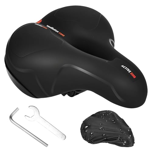 DMJJSD Fahrradsattel Damen Herren, 2025 Neue Aufrüstung Ergonomisch Fahrrad Sattel, weicher, komfortabel, atmungsaktiv,stoßdämpfend, Memory Foam, Gel Fahrradsitz mit Wasserdicht Fahrradsattel Überzug