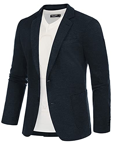 PJ PAUL JONES Sakko Herren Sportlich Regular Fit 2 Knöpfe Modern Jersey Blazer Lange Ärmel (Navy blau, 2XL)