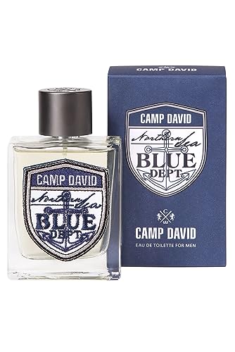 CAMP DAVID Blue Eau de Toilette für Herren | Frisch-mediterraner Herrenduft mit spritziger Grapefruit, Mandarine & würzigem Rosmarin | Langanhaltend | 100 ml Glasflakon | Maritime Duftkomposition