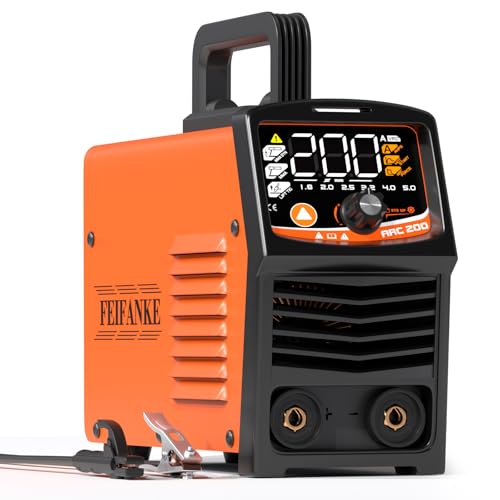 FEIFANKE Elektroden Schweißgerät ARC200 3 In 1 SYN IGBT Inverter Schweissgerät 200A mit LED Digitalanzeige MINI Tragbar Kompakt Schweissgerät MMA E-Hand/Lift TIG/Hot Start/Arc Force/VRD