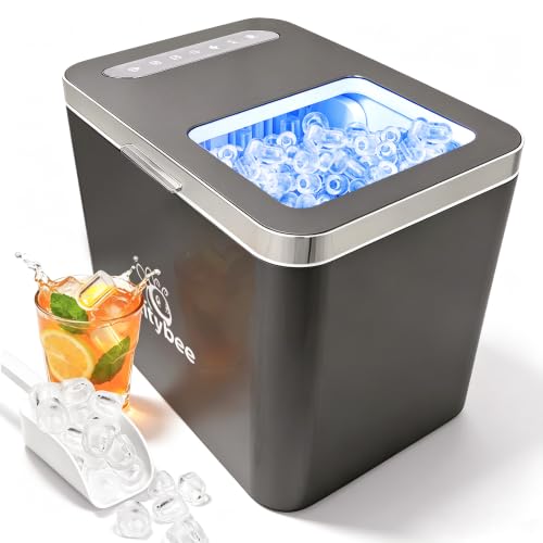 Citybee Eiswürfelmaschine Klein mit UV-Licht, 14 kg/24 h, Eiswürfelmaschine Selbstreinigend, 9 Eiswürfel in 6 min in 2 Größen, Ice Maker, Eiswürfelbereiter Leise für Küche/Büro/Party