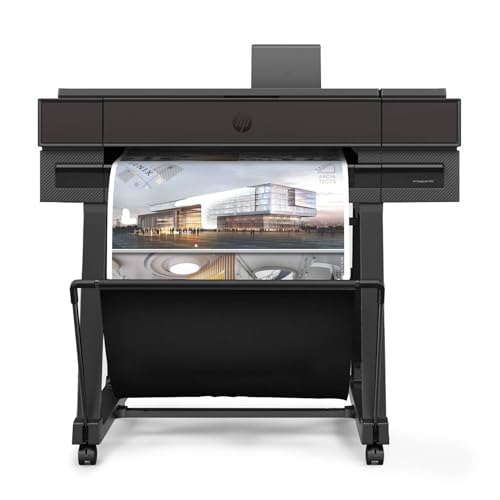 HP DesignJet T870 61 cm (AM0X9A), Großformatdrucker Plotter, A4–A1/D, bis zu 120 A1 Drucke/Std, WLAN, Ethernet, USB, 2400 x 1200 DPI, Flex Tech, 2 Jahre Garantie, Schwarz