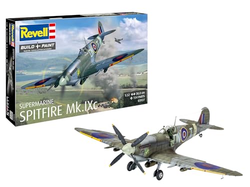 Revell 80-3927 Modellbausatz Flugzeug 1:32 - Supermarine Spitfire Mk.IXc im Maßstab 1:32, Level 5, originalgetreue Nachbildung mit vielen Details, 03927