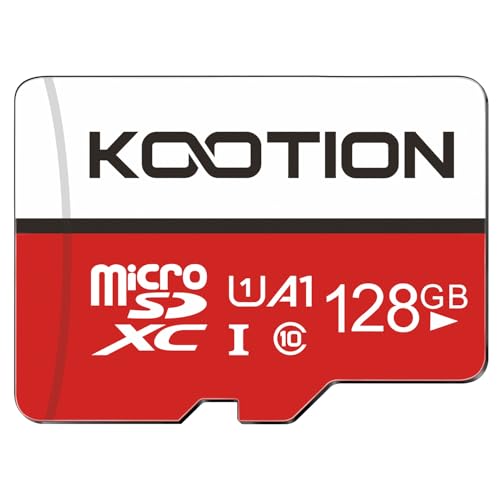 KOOTION Micro SD Karte 128GB Speicherkarte MicroSDXC bis zu 100 MB/s Klasse 10(A1 UHS-I U1) Micro SD Card Mini SD Karte Memory Card TF Speicher SD Karte für Kameras Handy Tablets Android Smartphones
