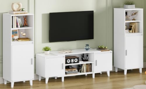 Hzuaneri Wohnwand, 3-teiliges TV Möbel Set, Weiß
