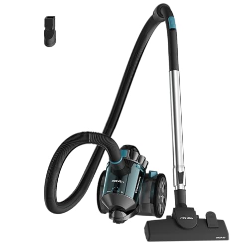Cecotec Bodenstaubsauger mit 2 Litern Beutelloser Conga Rockstar Multicyclonic Compact X-Treme. 800 W, Ultraleicht und Kompakt, 20 kPa, Aktionsradius 6,2 m, 2-in-1-Zubehör für Möbel und Ecken.