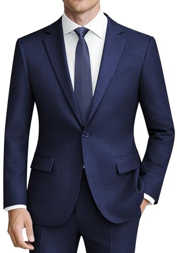 QUELDRA Herren Anzüge Slim Fit 2 Teilig EIN Knopf Anzug für Hochzeit Business Herrenanzug Sakko Hose