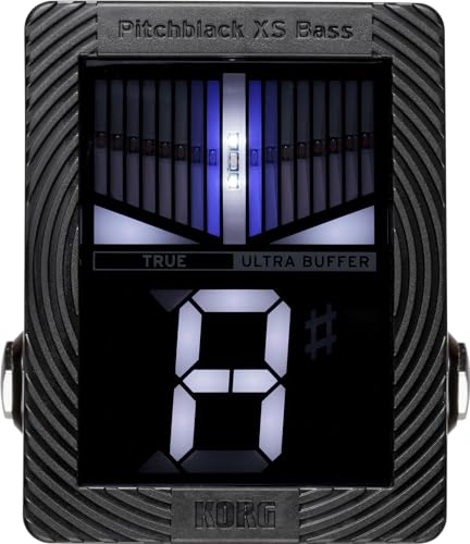 Korg Pitchblack X Serie- PB-XS-BASS Kompakter Chromatischer Pedal-Tuner für Bassgitarre – Schwarz